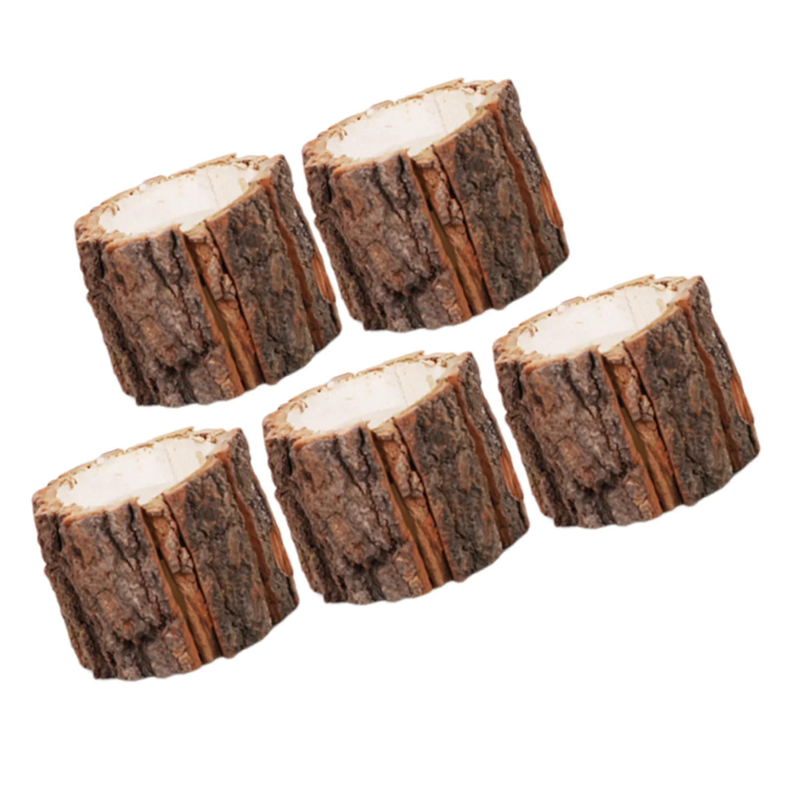 

5Pcs Creative Bark Design Pen Stand Desk Organizer Wooden Pencil Holder for Office Study Classroom Stationery Wooden Pen Holder