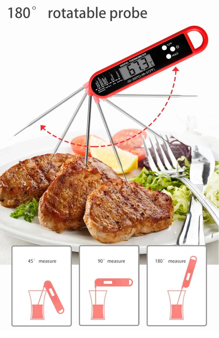 Professional Meat Thermometer Digital, Instant Read With High Accuracy Waterproof & Backlit For Grill, BBQ, Oven, Kitchen view 5