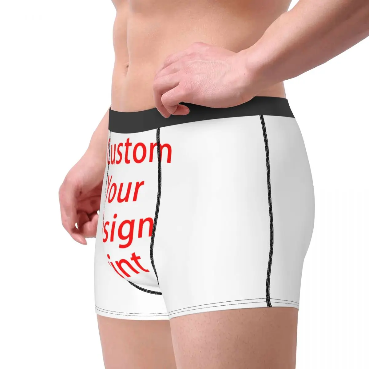 Male Fashion Custom Your Design Underwear Customized Logo Printed Boxer Briefs Stretch Shorts Panties Underpants