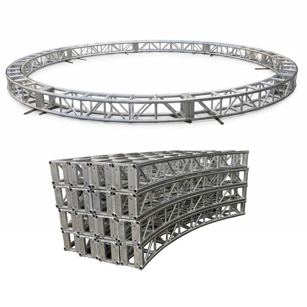 KKMARK 10ft 3m Diameter Circular Square Truss 12 Inch 4 Section Bolted Aluminum Box Lighting Truss for Stage Event