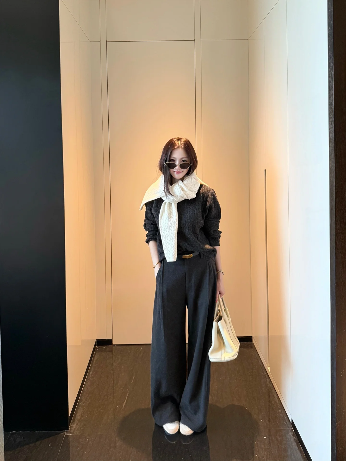 

Винтажные женские шерстяные брюки Teec с многослойным дизайном, прямые, повседневные, с карманами спереди, для делового стиля