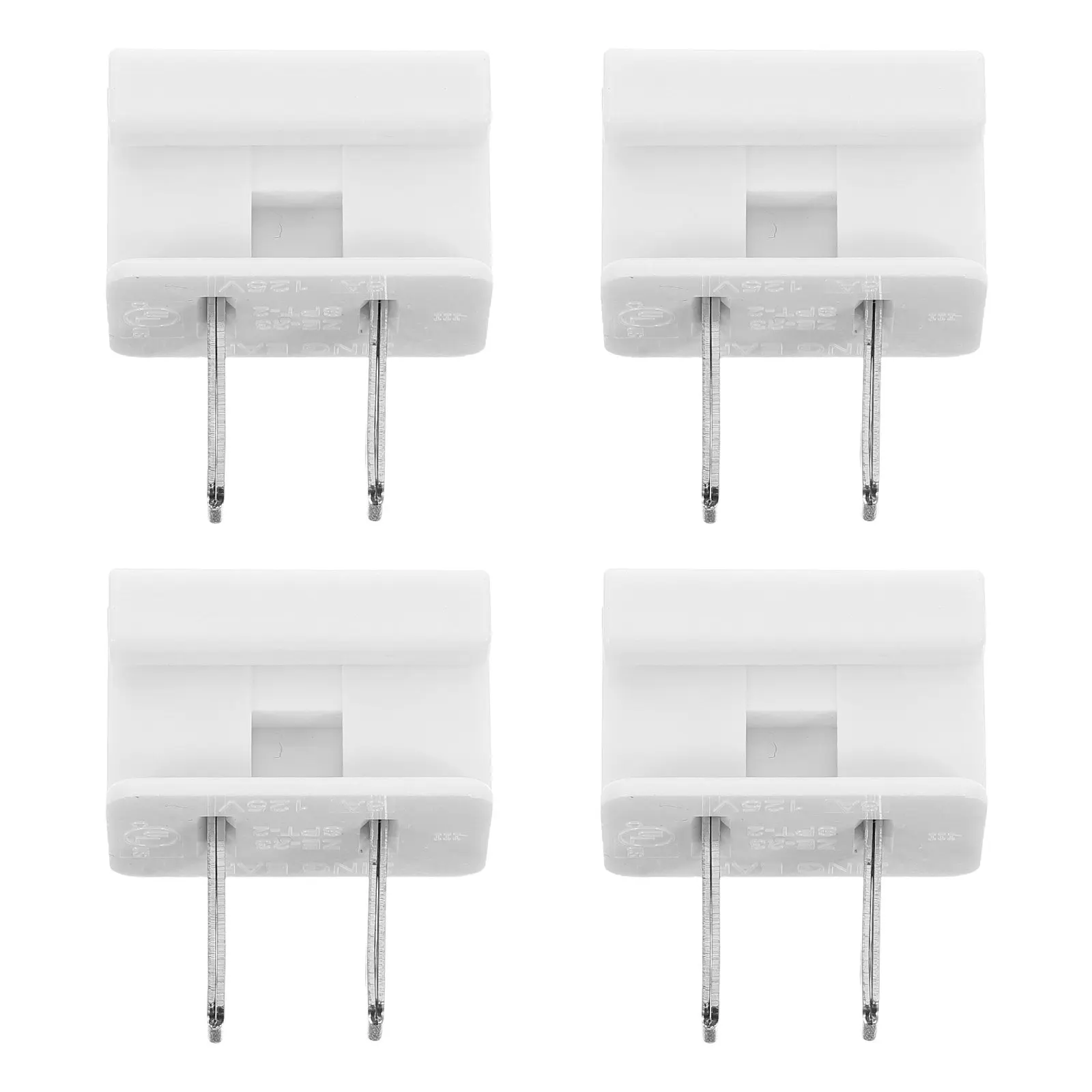 4Pcs Lamp Cord Flat Plug White 8A 125V Quick Connect Electrical Plug DIY Cord End Replacement Indoor String Light Repair