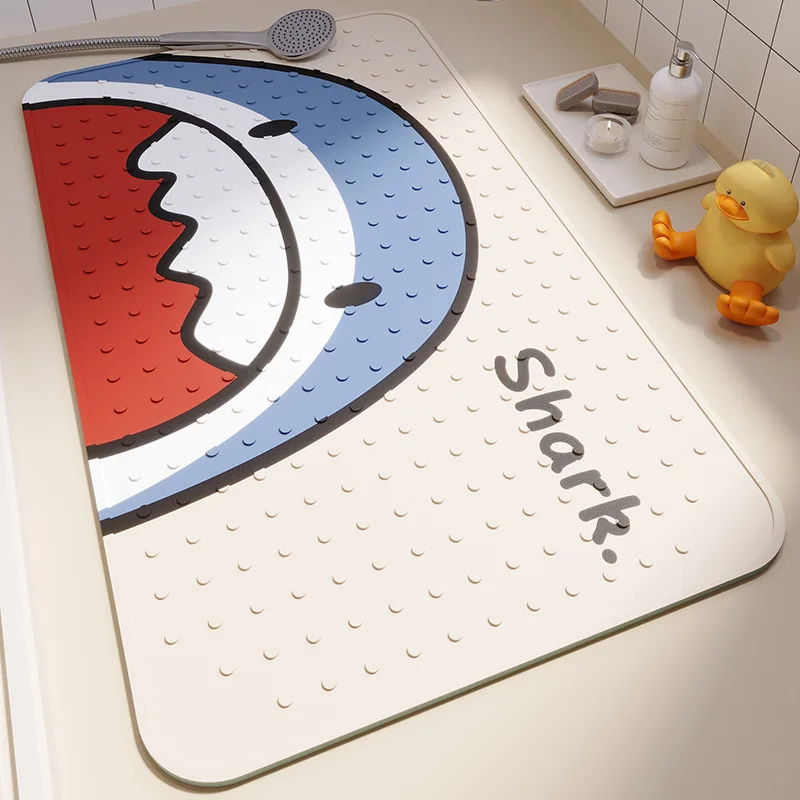

Cute Cartoon 50x80cm PVC Bathroom Non-slip Shower Mat With Sucker Soft Massage Pad Kid's Elder Anti-fall Waterproof Bathroom Rug