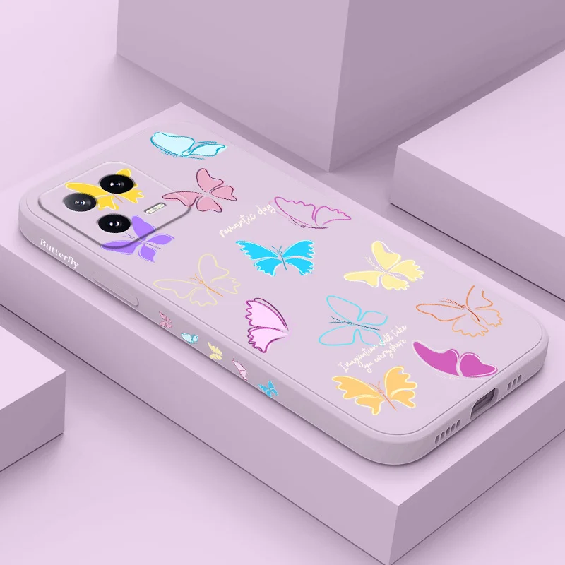 

Neon Butterfly Phone Case For Xiaomi 17 15 15T 14 14T 13 13T 12 12X 12T 12S Mi 11 11T 10 10T Pro Max Lite Silicone Cover