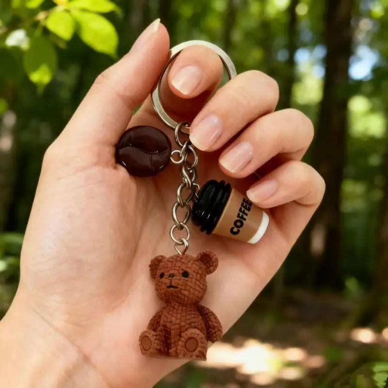 Personality Bag Charm Cartoon Animals Backpack Hanging Piece Accessorie Cute Three Dimensional Little Bear Pendant Keychain