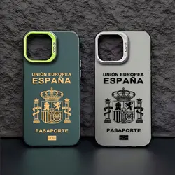 Spain Passport Phone Case for Samsung Galaxy S25 S24 S23 S22 S21 S20 Note20 FE Ultra Plus 4G 5G Anti Fall Matte Back Cover