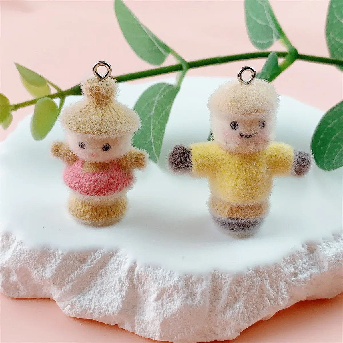 20Pcs 3D Cartoon Kawaii Scarecrow Resin Charms Plush Pendant  For Kids Phone Keychain Diy Decoration 2025 New Year Bag Pendants