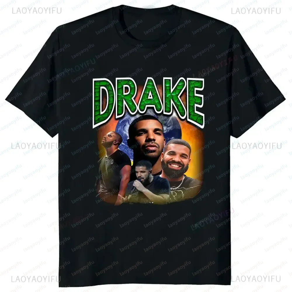 Printed T-shirt Top Rapper Drake Vintage Graphic T-shirt Men's and Women's Hip Hop Streetwear Loose Top Short Sleeve T-shirt
