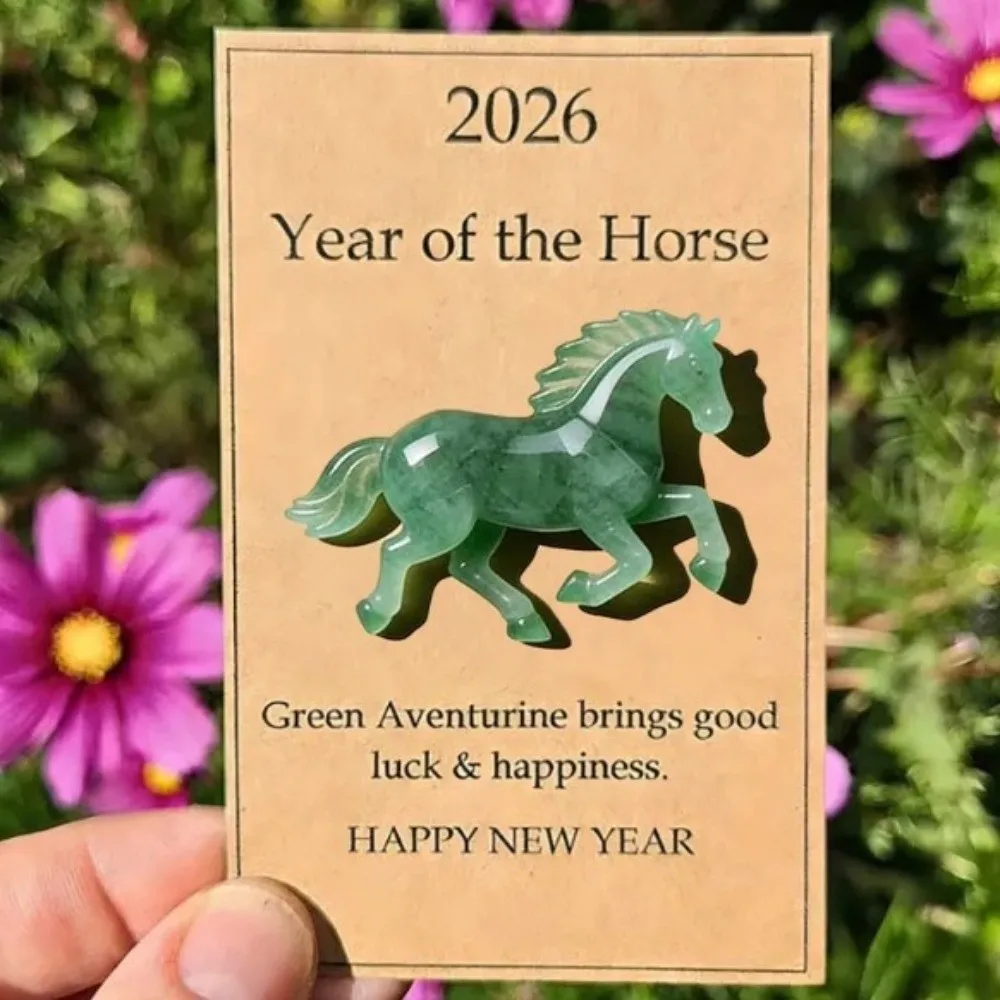 With Card Crystal Horse Figurine Handcrafted Clear Crystal Lucky Crystal Figurine Mini Size Turquoise Horse Figurine - Detail 1