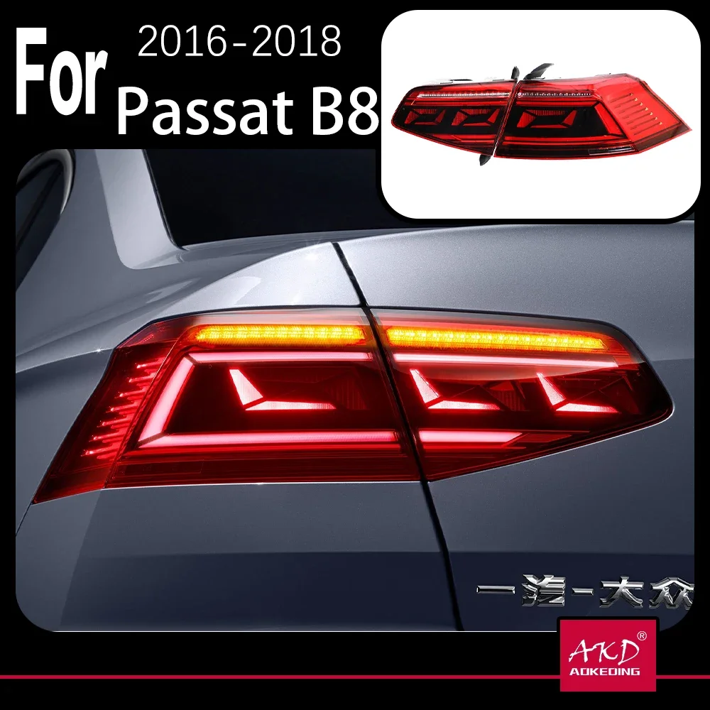 AKD Car Styling for VW Passat B8 Tail Light 2015-2019 Magotan LED Tail Lamp LED DRL Dynami Signal Brake Reverse Auto Accessories