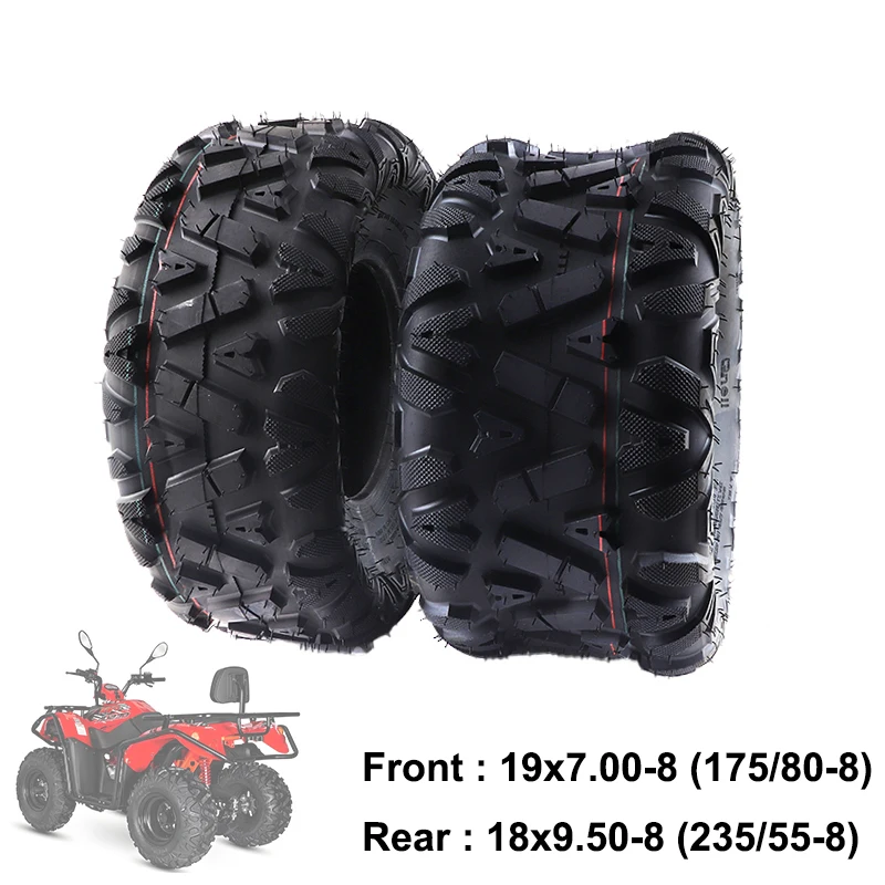 2 PC 8 Inch Off-road Tubeless Tires Front 19x7.00-8 Rear 18x9.50-8 Vacuum Tyre For ATV UTV Quad Go Kart Buggy Utility Cart Parts - view 4