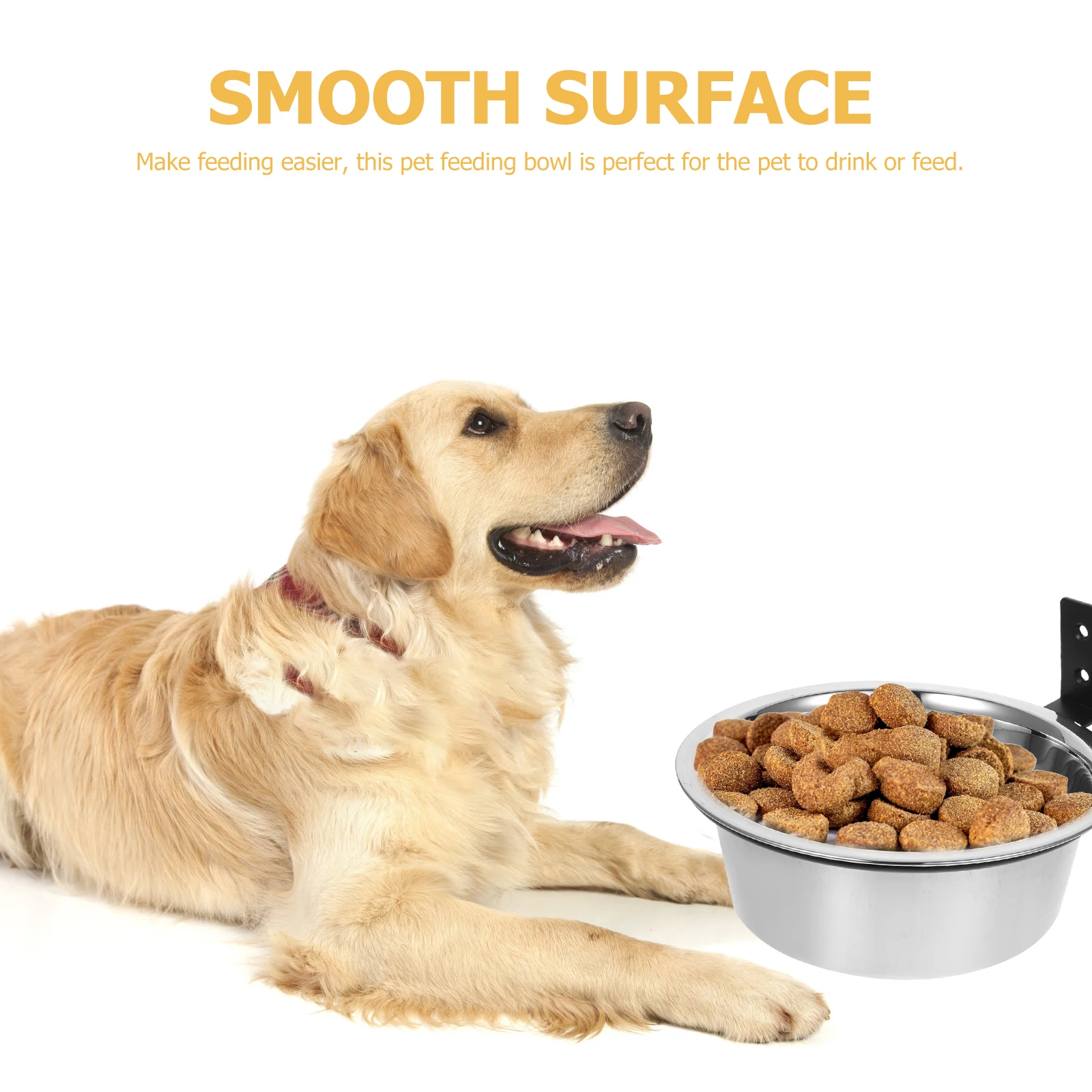 

1Set Elevated Raised Dog Bowl Stainless Steel Feeding Bowl Durable Convenient Easy Clean Bite Resistant for Large Dogs