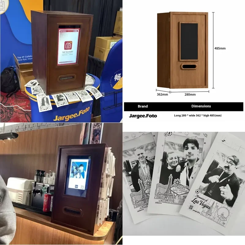 Custom High Quality Wooden Photo Booth with Printer and Camera Receipt for DSLR Compatible Stores