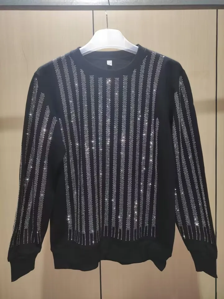 

New Men's Rhinestone Sweatshirt Men's Shirt Fashion Brand 2025 designer Casual Fall/Winter Hot Sale Sweatshirt Size S-4XL