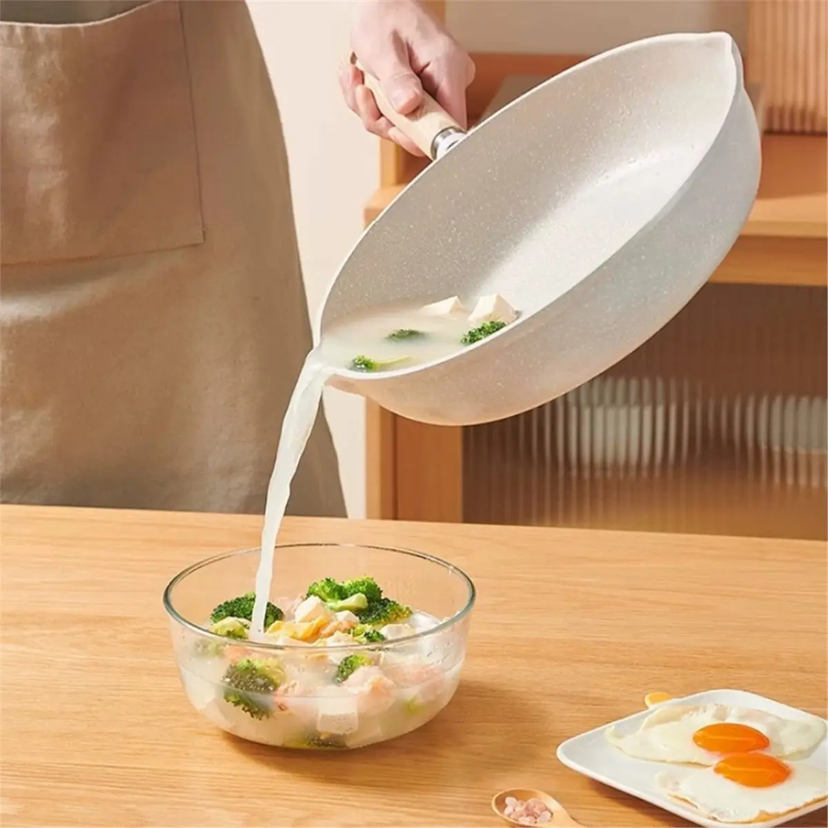 A67T NEW Nonstick Frying Pan Induction Skillet Heavy Duty Cast Aluminum Chef'S Pan Compatible All Stoves Easy Clean Comfortable