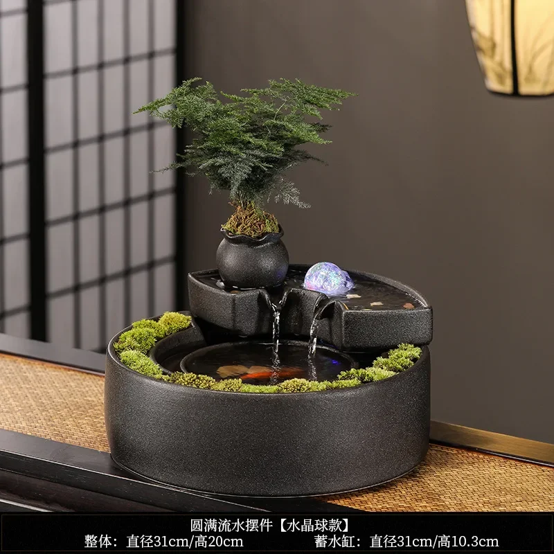 DSA flowing water ornament, circulating water fountain, creative ceramic, living room wealth-attracting office,