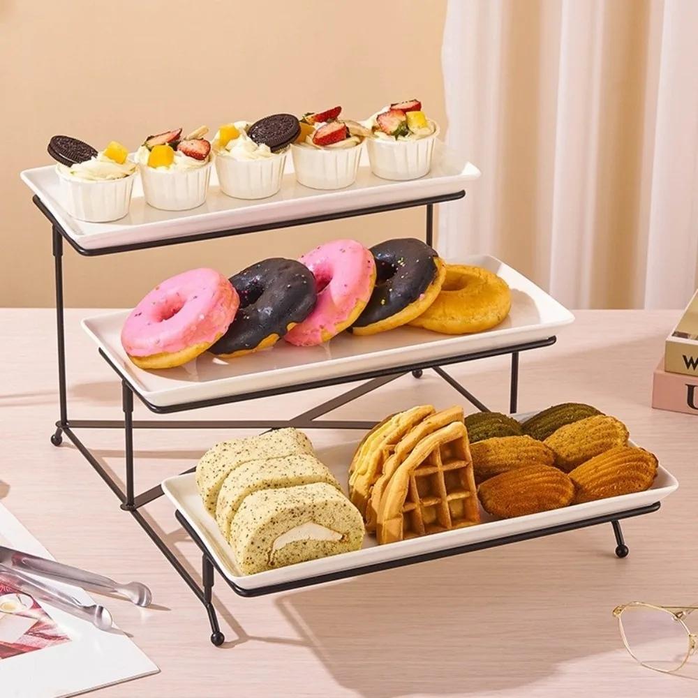 

with 3 Porcelain Serving Platters 3 Tier Serving Stand Party Entertaining Dessert Display Cake Cupcake Tier Stand Food Display