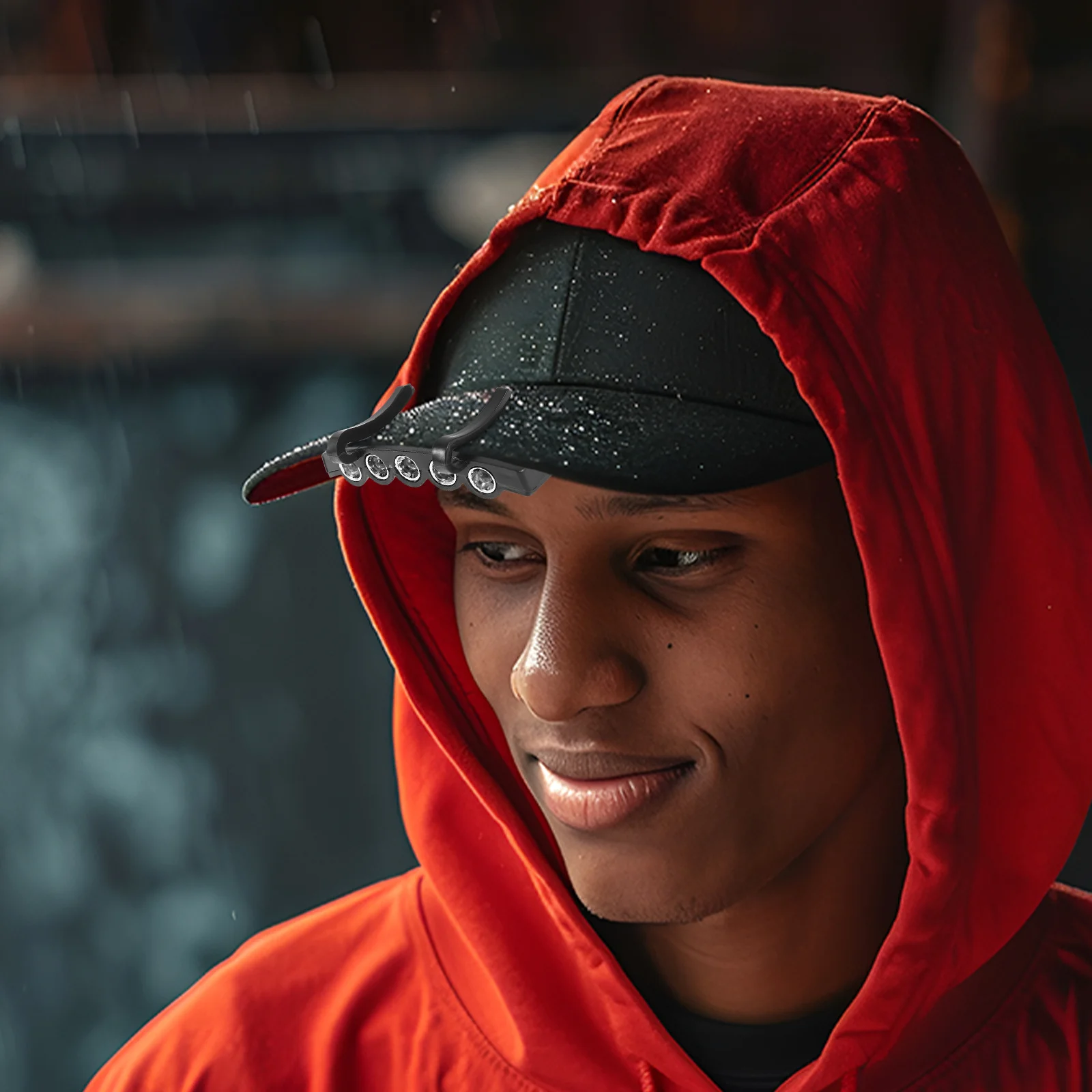 مصباح أمامي بمشبك على القبعة ليلاً لركوب الدراجات والتخييم والمشي لمسافات طويلة وصيد الأسماك والأنشطة الخارجية مصباح يدوي أسود #2