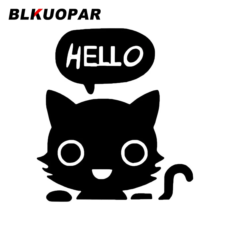 

BLKUOPAR Hello Cat автомобильные наклейки окклюзия царапин наклейка милый водонепроницаемый кондиционер доска для серфинга защита двери автомобиля