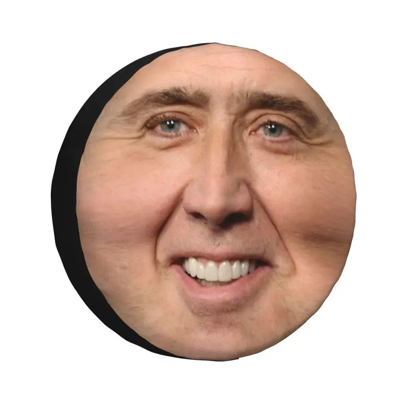 Custom Nicolas Cage Spare Wheel Tire Cover for Toyota Prado Funny Meme Jeep RV SUV Trailer Vehicle Accessories 14