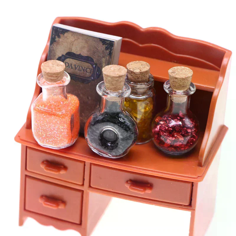1Set 1:12 Dollhouse Miniature Simulation Magic Potion Ore Bottle Model Furniture Accessories For Doll House Decor Kids Toys Gift