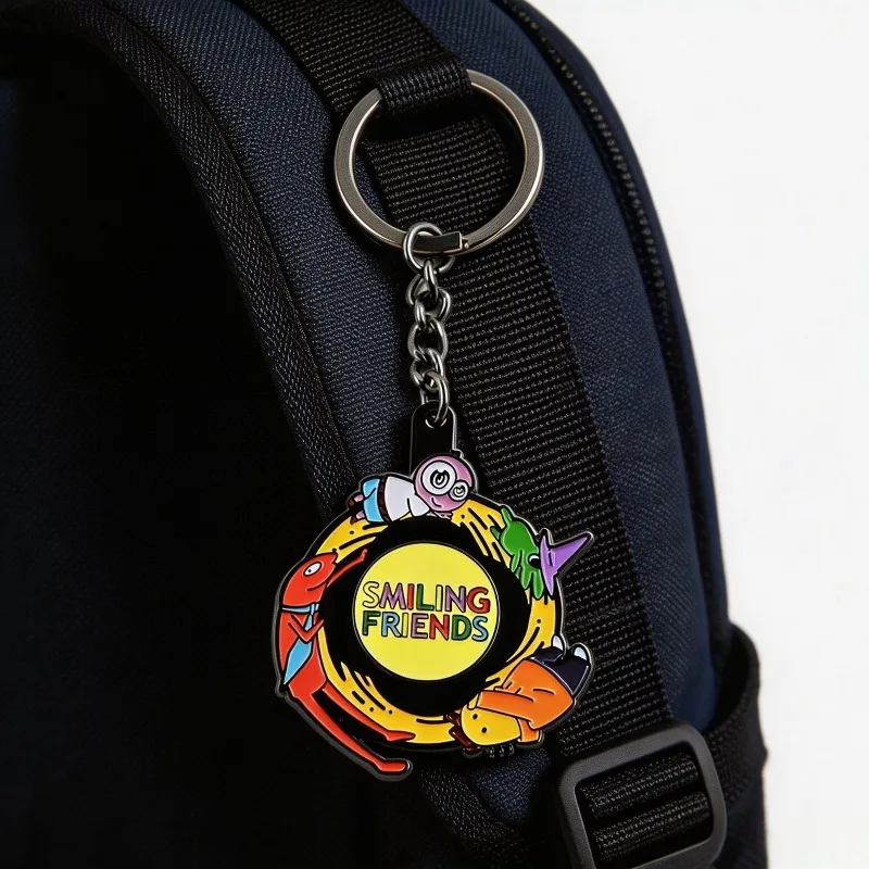 Llavero Giratorio de Personajes de Anime Smiling Friends, Accesorio de Moda para Bolsos, Regalo con Diseño de Dibujos Animados