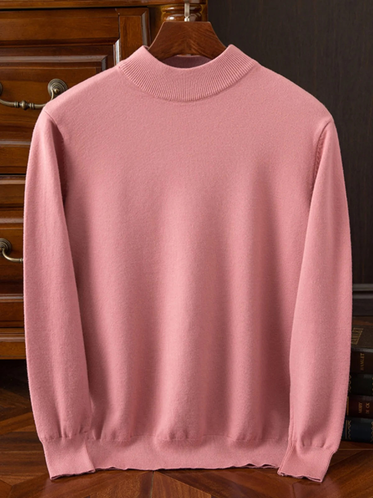 

Мужской шерстяной свитер на осень-зиму, приталенный, повседневный, свободный, вязаный, утепленный, с высоким воротником, длинным рукавом, для бизнеса