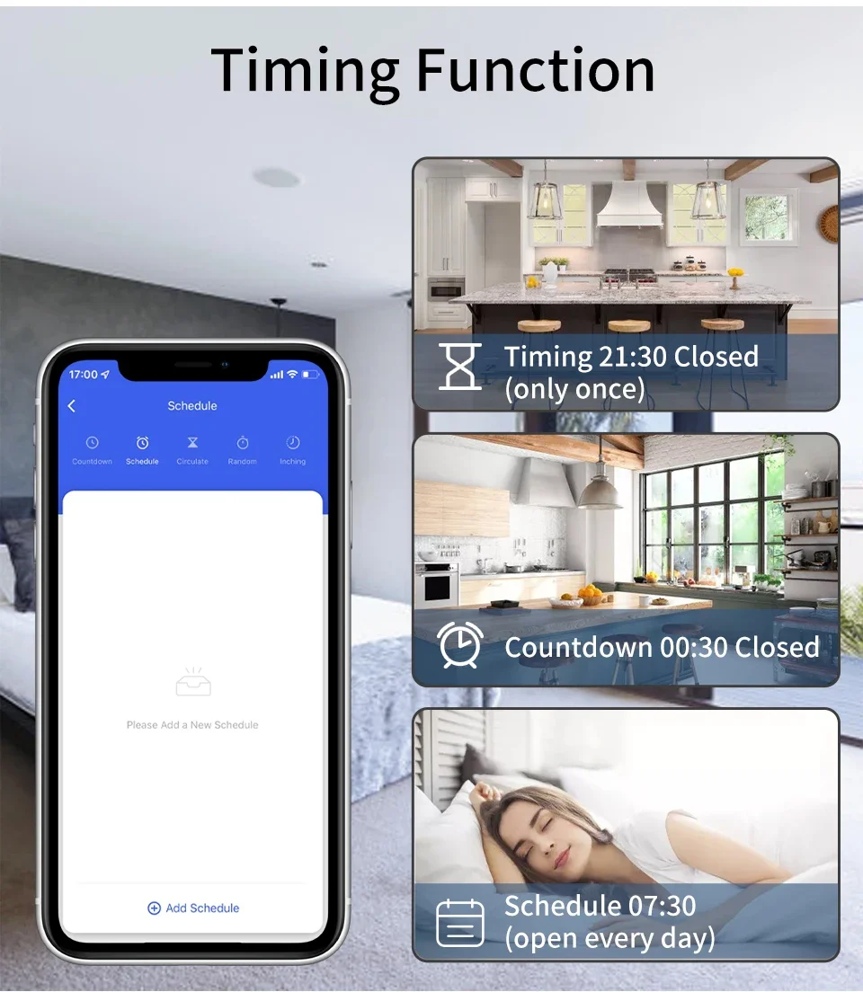 20A Tuya WiFi Smart Switch 16A RF 433Mhz Drahtlose Relais Empfänger Mini Runde Panel Schalter Voice Control Alexa google Home Alice – Detail 3