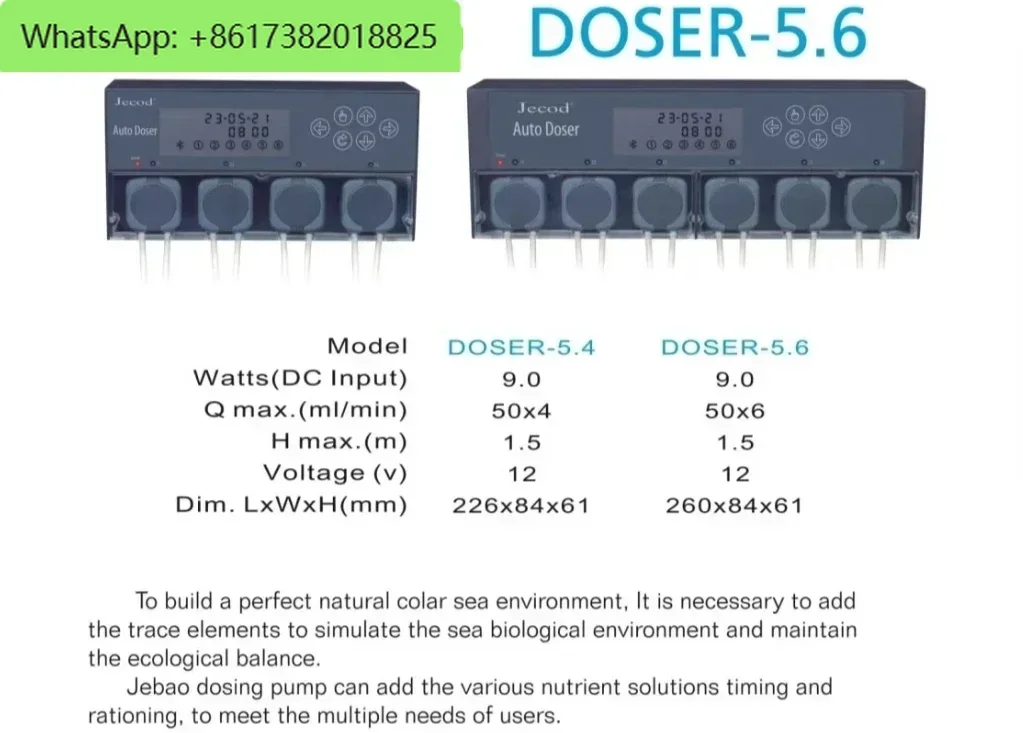 New Smart DC 12V Bluetooth App Programmable DOSER 5.4/5.6 Auto Saltwater Freshwater Fish Tank Aquarium Dosing Pump