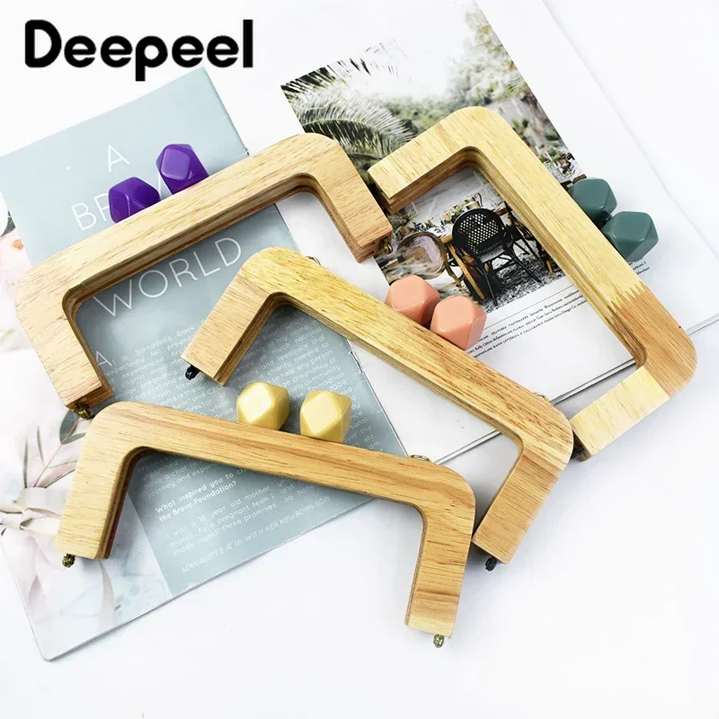 Deepeel New 20*8cm Resin Head Wooden Handle Purse Frames for Bag Handbag Closure Brackets Buckle Kiss Clasp DIY Bags Accessories