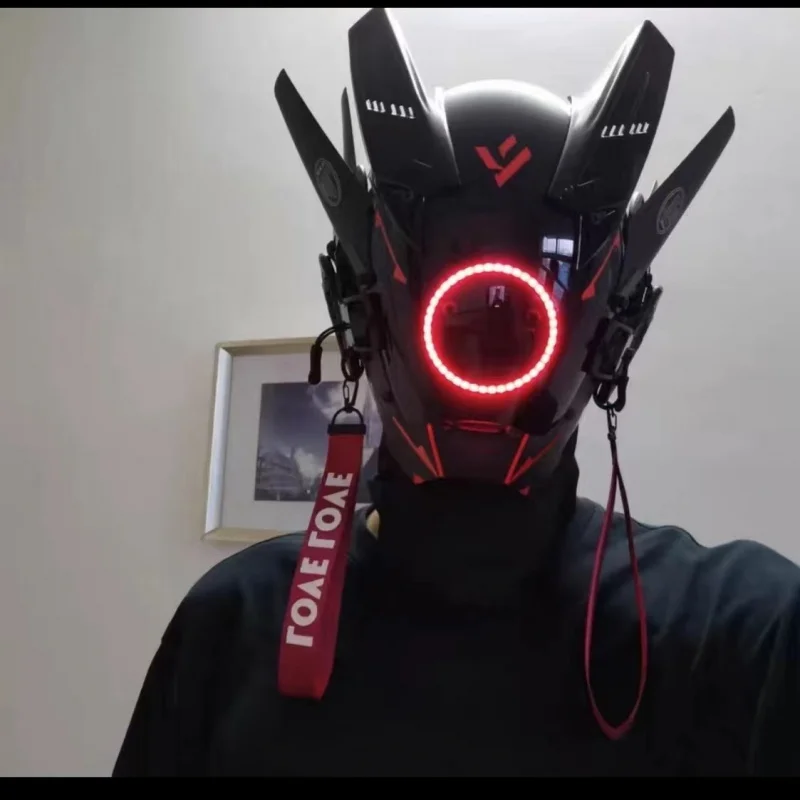 2024 Cyberpunk Mask cos Personality diy Luminescent helmet Trend mask Overpowering Mecha Gundam Cool Knight