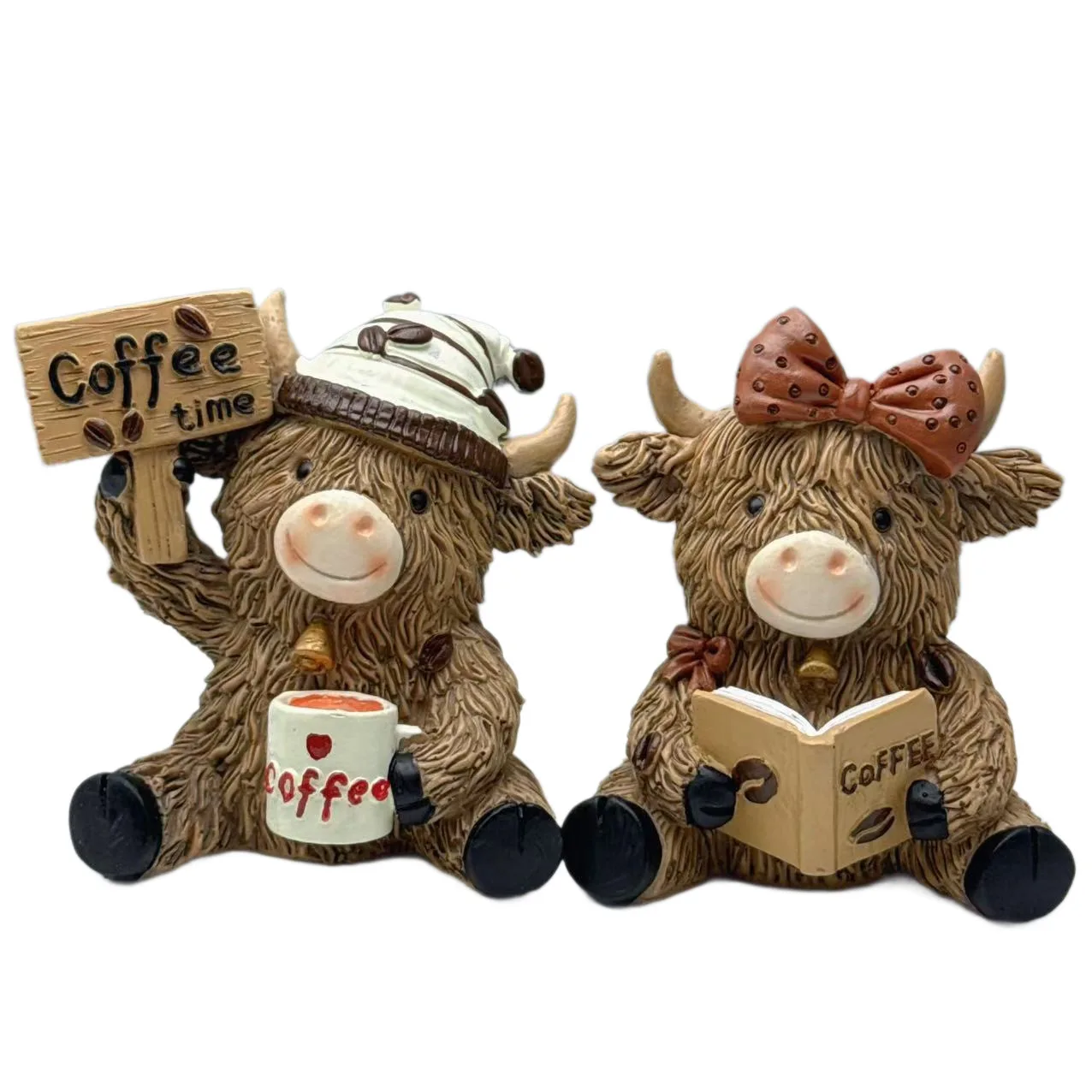 Resin Cow Statue Garden Gnome Ornament Cow Home Decoration Vintage Rustic Style Detailed Resin