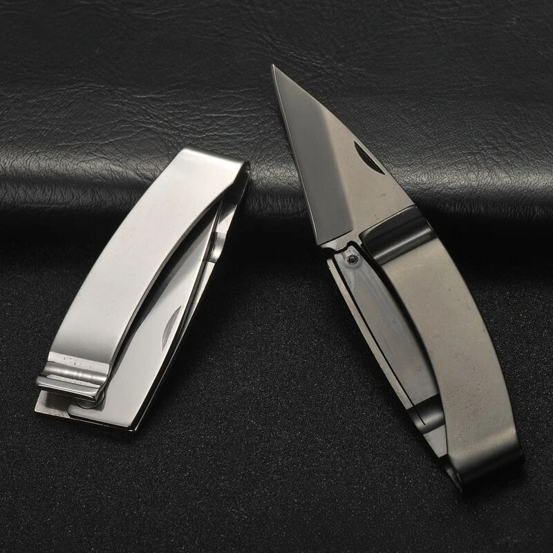 Stainless Steel Sharp Blade Folding Knife Outdoor Camping Pocket EDC Knife Multifunctional Hand Tools With Wallet Note Clip