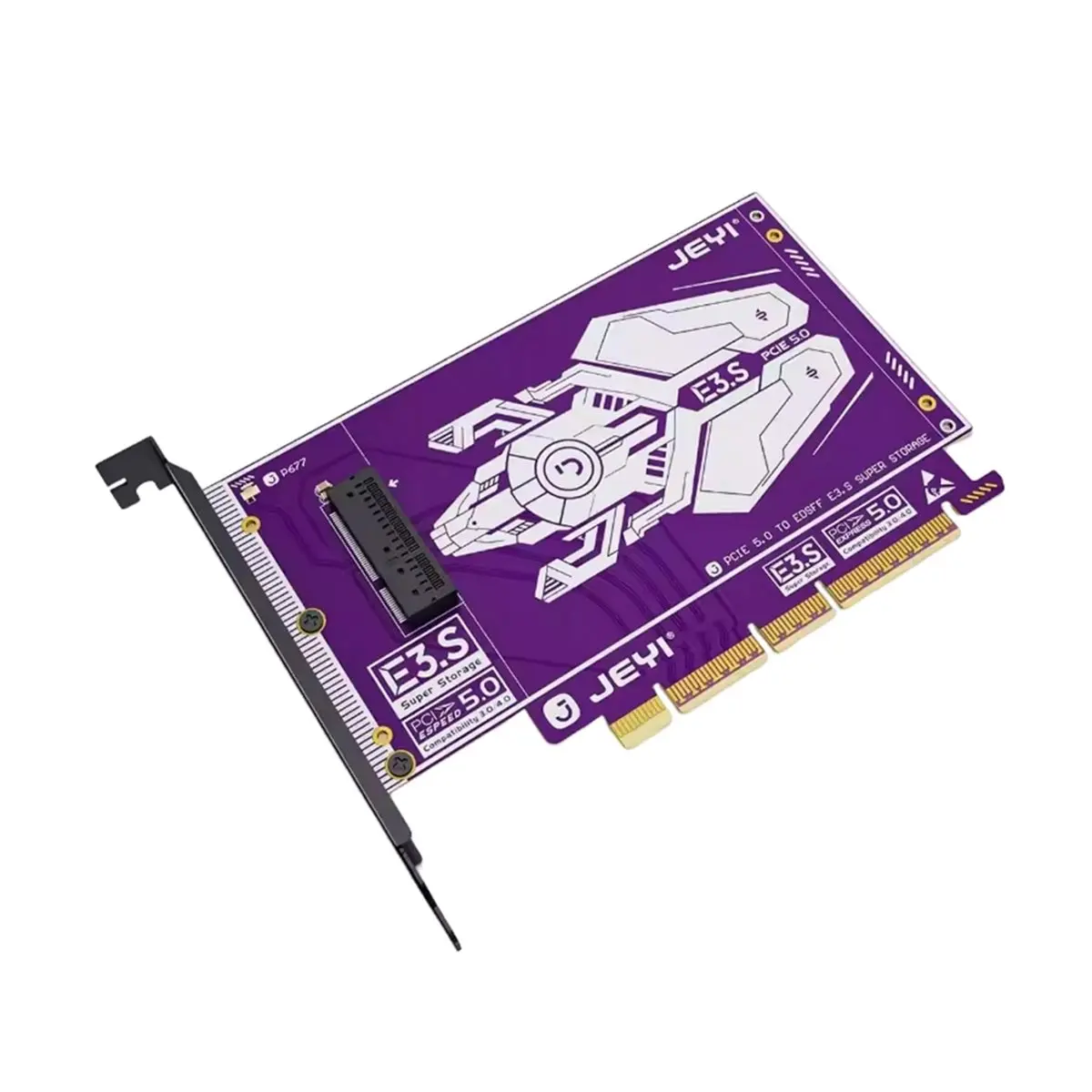 ▶○【On Sale】 PCIe5.0 to EDSFF E3.S Adapter Card 128Gbps NVMe SSD Expansion Card Supports X4/X8/X16 Slots for Desktop