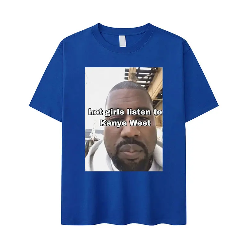 Funny Kanye West Meme Graphic T Shirt Men\'s Hip Hop Retro Fashion Short Sleeve T-shirts 100% Cotton Oversized T-shirt Streetwear