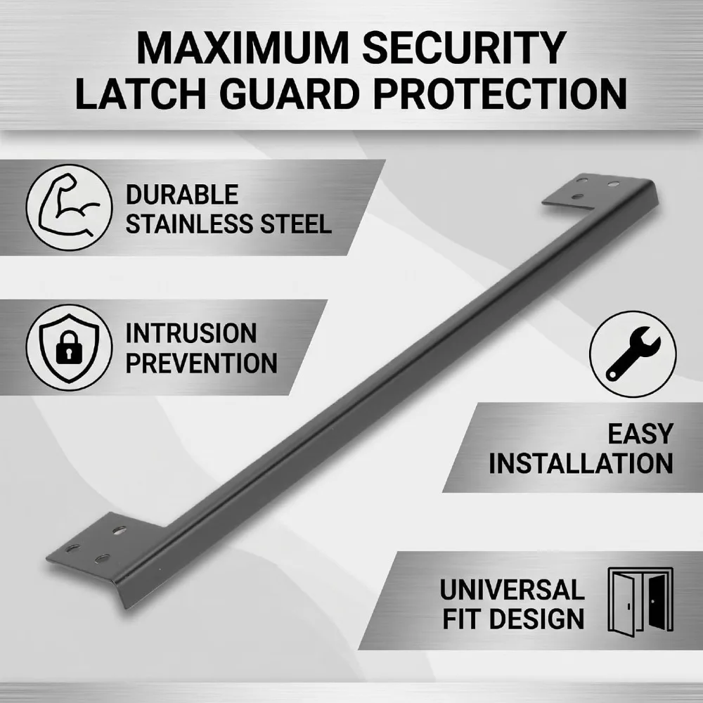 Durable Steel Door Latch Guard Plate Easy Installation Anti Burglary Door Guard Plate Door Latch Shield Office
