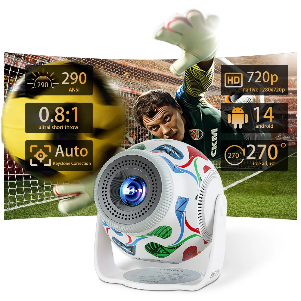 New 8K mini football projector home ultra high definition bedroom wall mobile phone screen projector