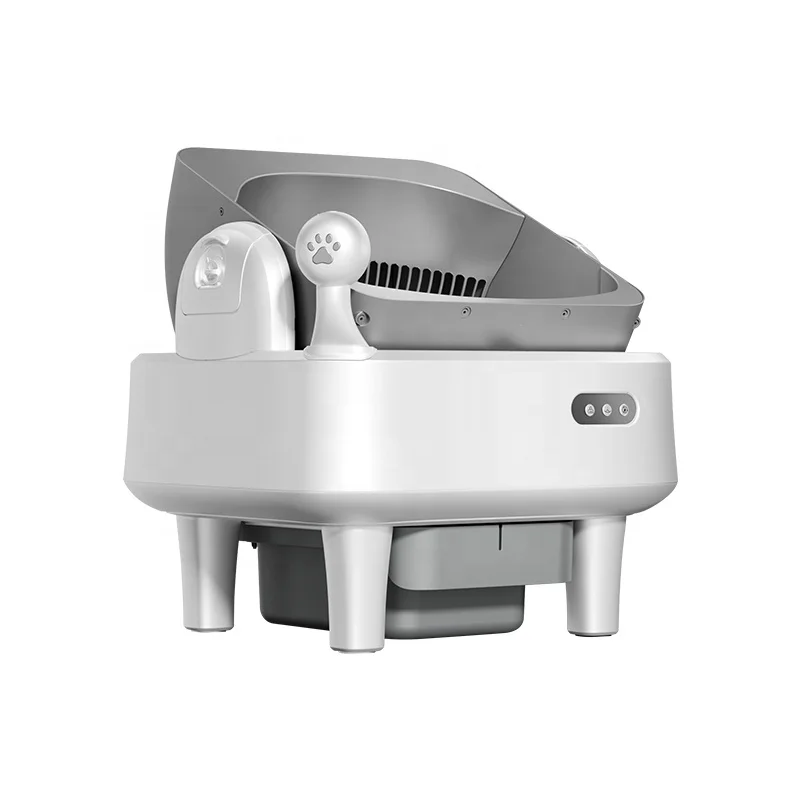 

Автоматический самоочищающийся лоток для кошачьего туалета с открытым верхом, управление через приложение, защита от запаха