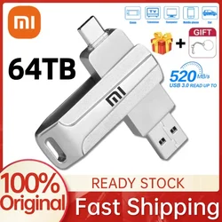 Xiaomi USB Flash Drives 3.0 64TB Metal High Speed Pendrive 32TB 16TB Waterproof USB Memoria Portable Drive Usb Flash Disk For PC