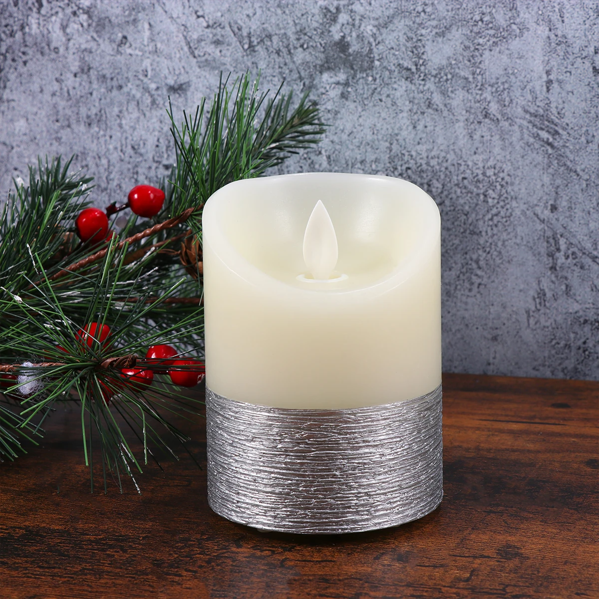 

Remote Control LED Light Silver Flameless Party Decorations Eco Friendly Safe Realistic Bright Small Night