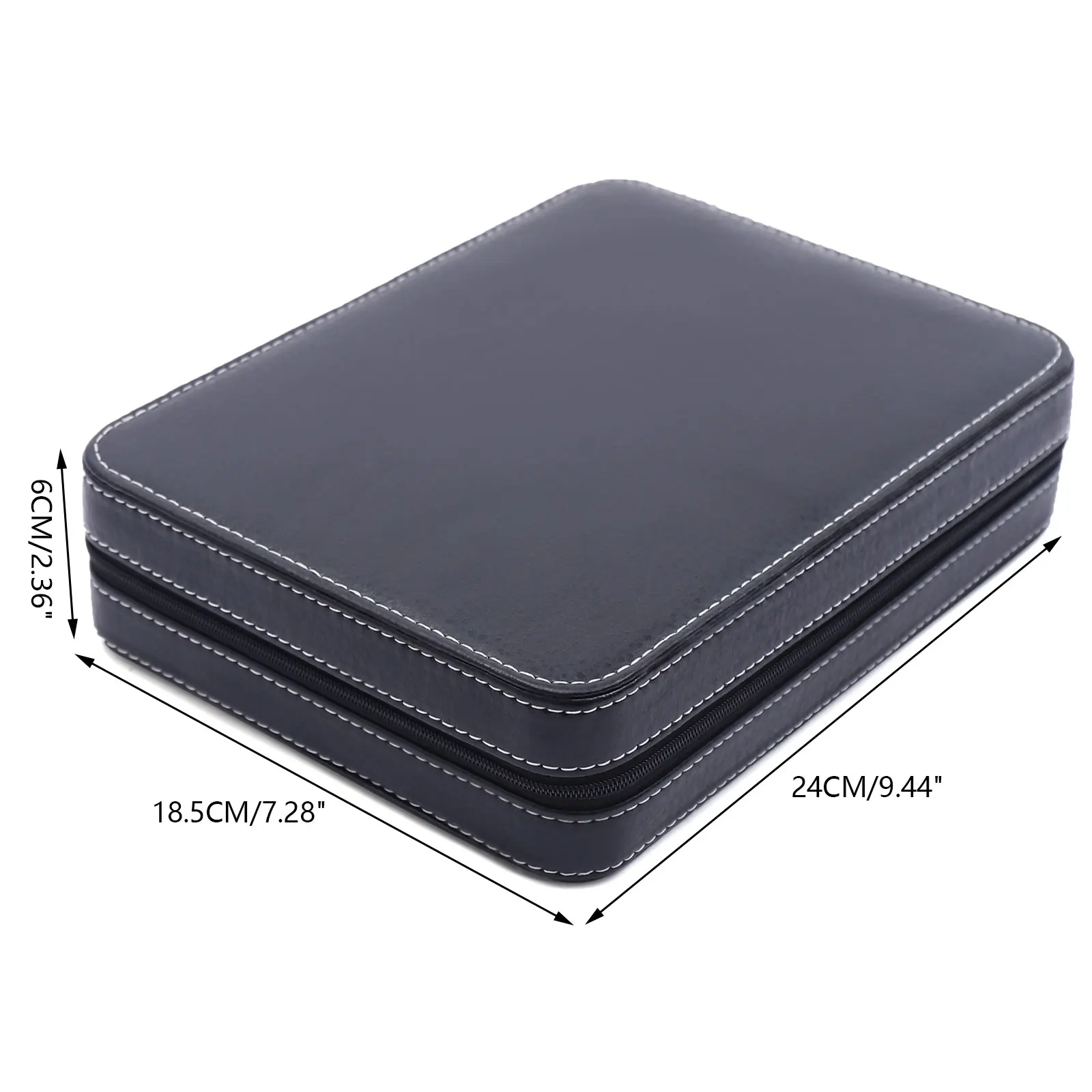 時計収納バッグ、男性と女性のための時計バッグ、個人使用のためのジッパーPU付き時計ディスプレイバッグ、または店舗ディスプレイブラック