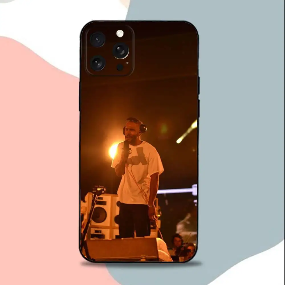 F-Frank – coque de téléphone Singer OceanS, étui noir en Silicone souple pour iPhone 15,13,16,12,11,17,14,Plus,Pro,Max,XS,XR,X,SE,Mini