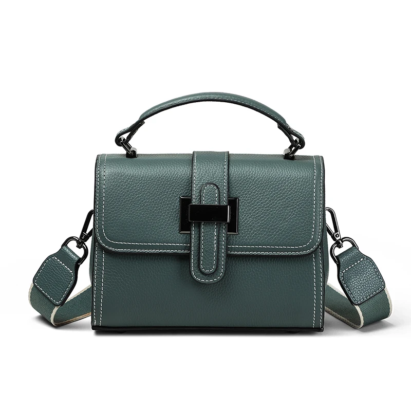 

YY Women's Summer Small Messenger Bag Genuine Leather Women's Bag All-Match Shoulder Portable Small Square Bag