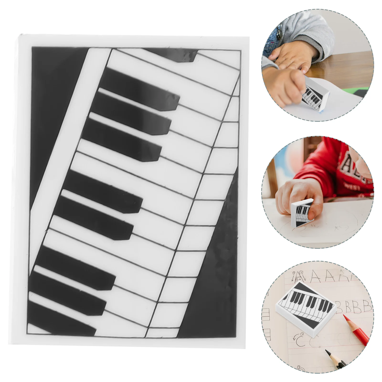 

6 Pcs Piano Eraser Aesthetic Erasers Decorative Student for Drawing Portable Artists Supplies Multi Function Pencil Sketching