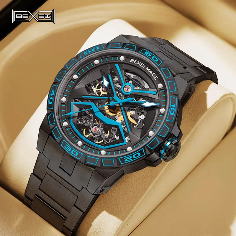 

Новинка 2025, оригинальные часы BEXEI The Wandering Earth, мужские полностью автоматические механические часы, водонепроницаемые часы с ночником
