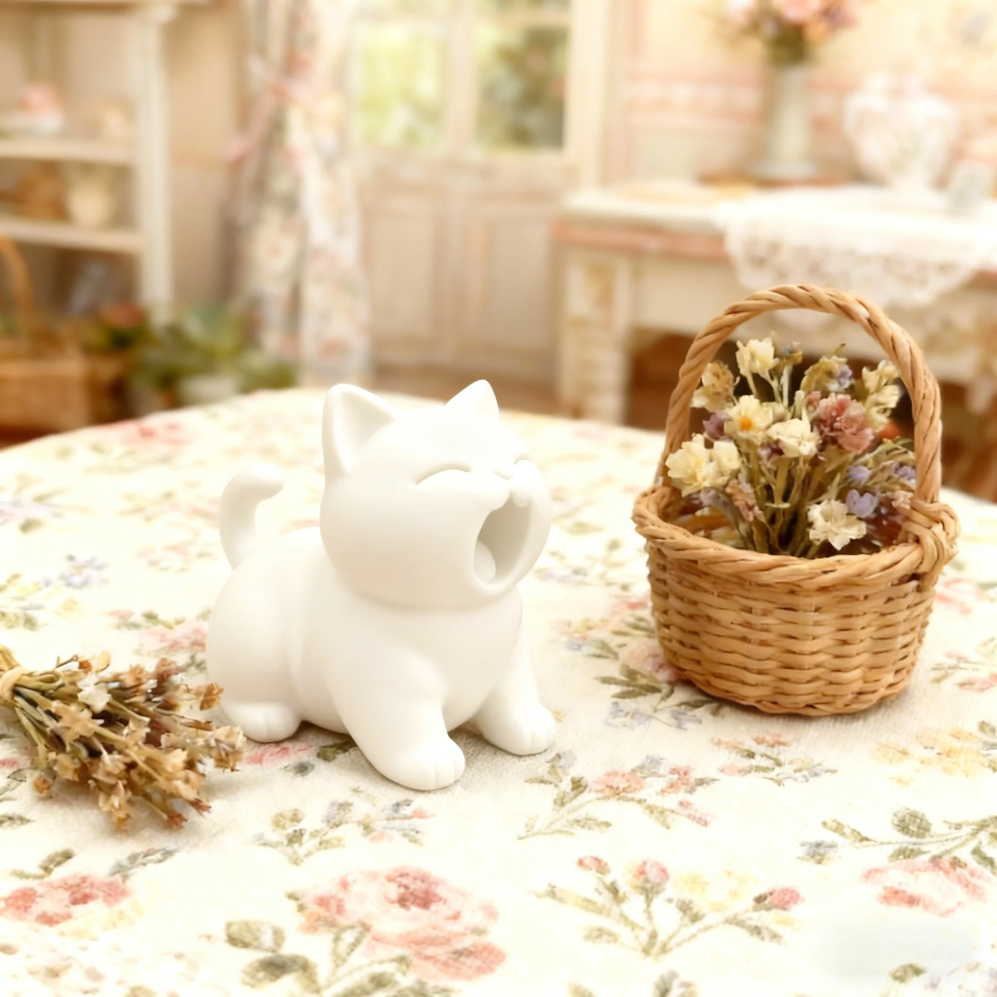 تمثال قطة يونينج، ديكور لطيف لسطح المكتب للمكتب والمنزل، زخرفة قابلة للجمع على شكل حيوانات #3