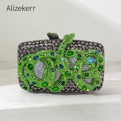 Alizekerr Snake Shaped Rhinestone Evening Clutch Bags Boutique Gorgeous Crystal Metal Clutch Purses And Handbags Wedding Party