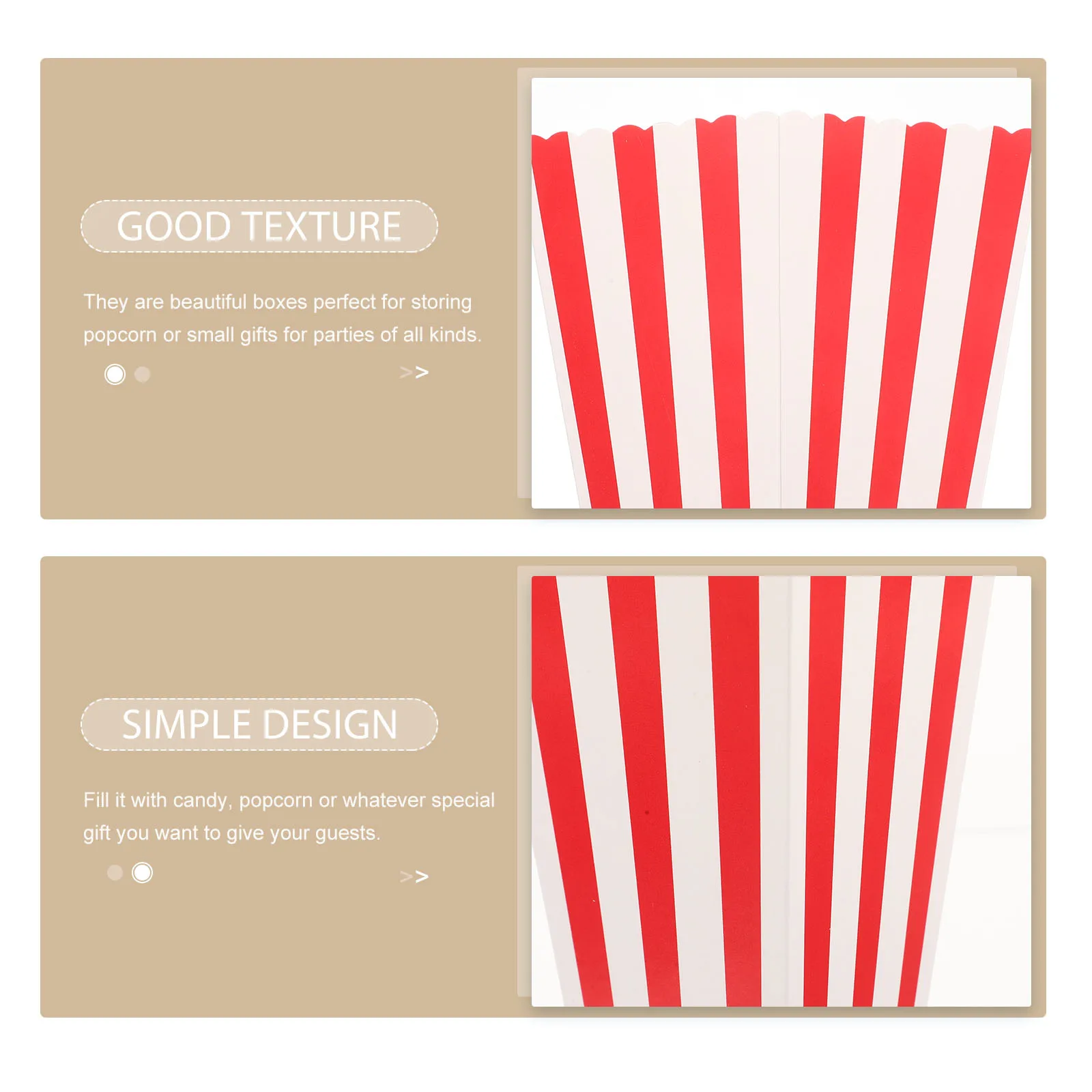 

24pcs Box High Grade Paper Snack Container Large Capacity Movie Night Supplies French Fries Serving Boxes Disposable Buckets