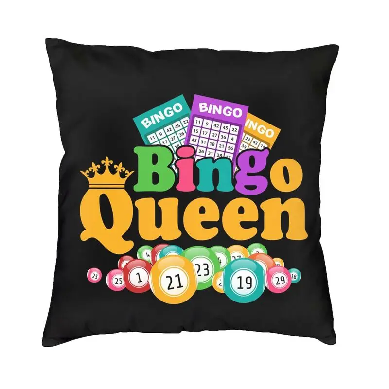 Bingo Queen Game Lover Throw Pillow Covers Decor Home Luxury Chair Cushion Square Pillowcase