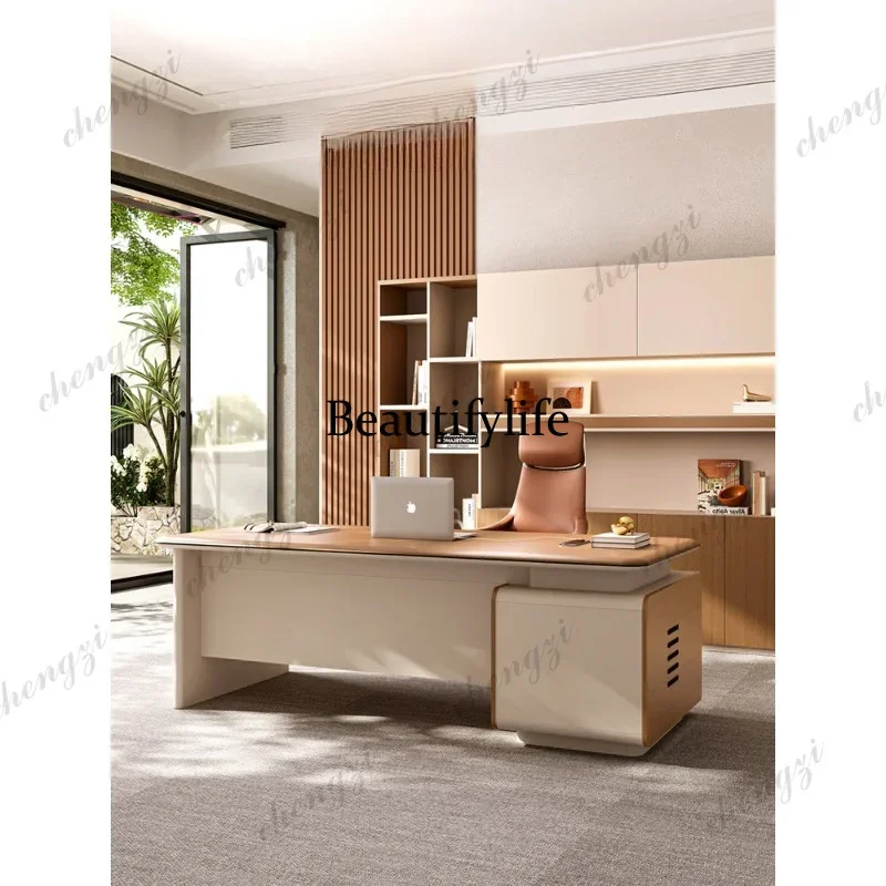F181  Light luxury office, boss desk and chair combination simple modern short cabinet small boss, supervisor office desk